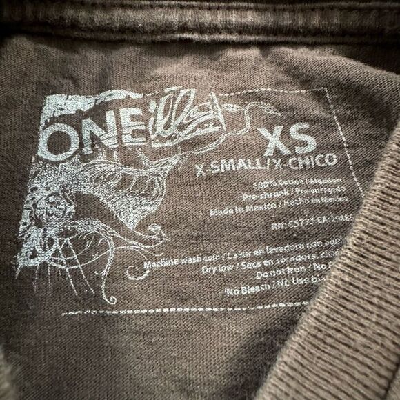 Y2k O’Neill Long Sleeve Skater Tee Thermal Sleeves Big Logo Kids/Boys Size XS - Picture 7 of 10